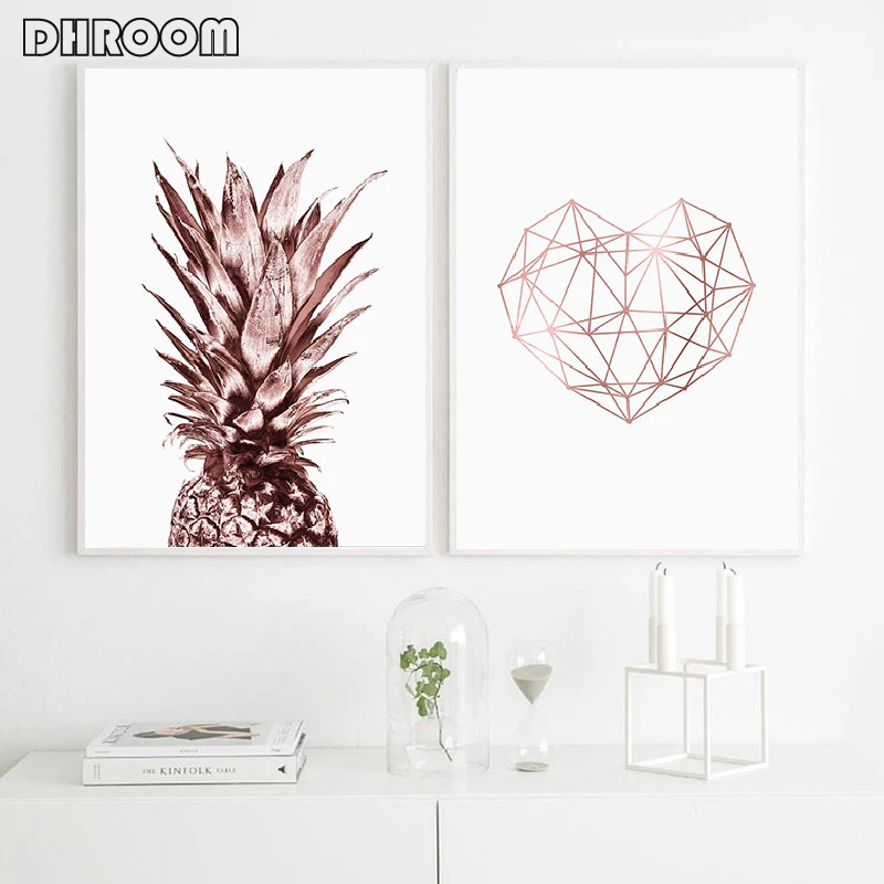 Rose Gold Wall Art Tropical Pineapple Posters and Prints Geometric Heart Canvas Painting Scandinavian Luxury Pictures Home Decor
Rose Gold Wall Art Tropical Pineapple Posters and Prints Geometric Heart Canvas Painting Scandinavian Luxury Pictures Home Decor