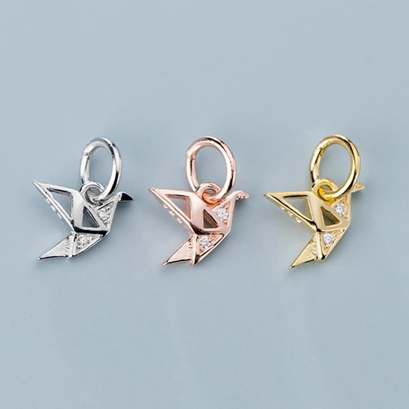 Pretty 925 Sterling Silver Crane Dangle Charm Plated Gold/Rose Gold Color S925 Silver Small Pendants DIY Jewelry Accessories
Pretty 925 Sterling Silver Crane Dangle Charm Plated Gold/Rose Gold Color S925 Silver Small Pendants DIY Jewelry Accessories