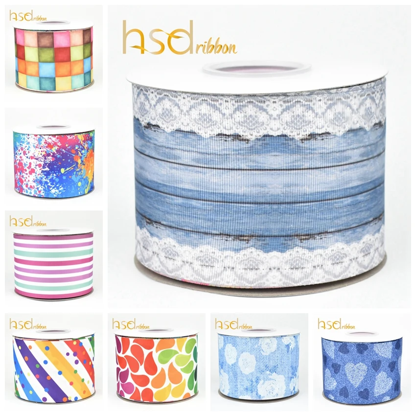 HSDRibbon 3" 75mm high-quality heat transfer printed lace and colorful series Grosgrain Ribbon
HSDRibbon 3" 75mm high-quality heat transfer printed lace and colorful series Grosgrain Ribbon