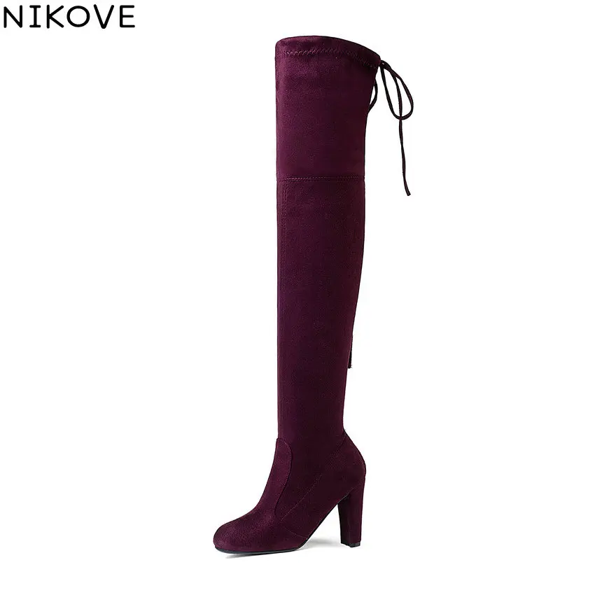 NIKOVE 2019 Women Boots Flock Over The Knee Boots High Heels Round Toe Sexy Long Boots Western Style Women Shoes Size 34-43
NIKOVE 2019 Women Boots Flock Over The Knee Boots High Heels Round Toe Sexy Long Boots Western Style Women Shoes Size 34-43