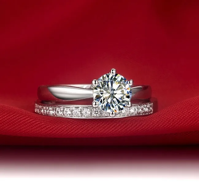 2CT Wedding Ring 925 Silver 18Karat White Gold Plated fine diamond Engagement Ring With Band Ring Two Rings Perfect Combine
2CT Wedding Ring 925 Silver 18Karat White Gold Plated fine diamond Engagement Ring With Band Ring Two Rings Perfect Combine
