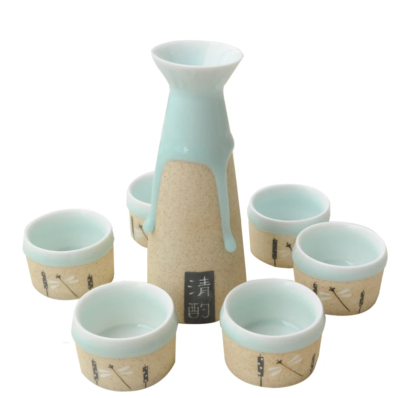 Jingdezhen ручная работа керамика японский Пароварка сакэ бокал для вина Fenjiu глазурь