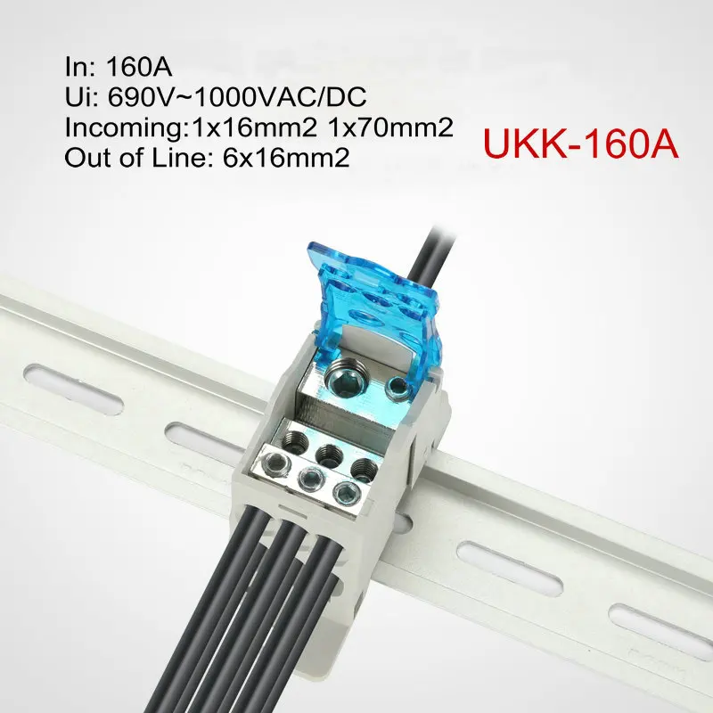160A Din Rail 1 in Many Output Terminal Block for Distribution Box Universal Power Junction Box Electric Wire Connector UKK160A
160A Din Rail 1 in Many Output Terminal Block for Distribution Box Universal Power Junction Box Electric Wire Connector UKK160A