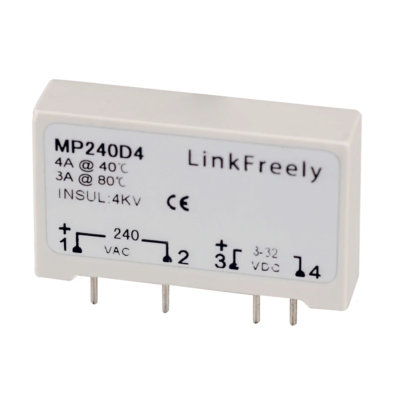 Твердотельное реле MP240D4 SPST для монтажа печатной платы 4 контактное SSR 4A 24V 280VAC
