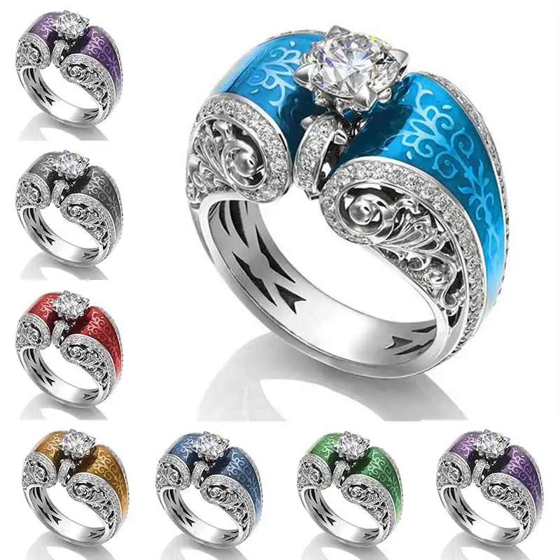 Huitan Vintage Hollow Out Twine Design Seven Color Available Finger Ring Creative Clear Cubic Zircon Prong Setting Accessories
Huitan Vintage Hollow Out Twine Design Seven Color Available Finger Ring Creative Clear Cubic Zircon Prong Setting Accessories