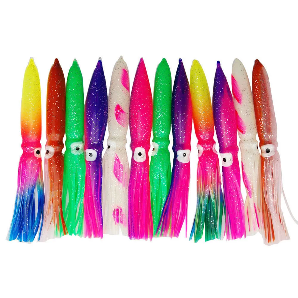 Hyaena 12pcs/lot 12cm 15cm 18cm Mixed Color Soft Squid Skirt Sea Fishing Soft Lures Octopus Bait For Jigging Assist Hooks Tackle
Hyaena 12pcs/lot 12cm 15cm 18cm Mixed Color Soft Squid Skirt Sea Fishing Soft Lures Octopus Bait For Jigging Assist Hooks Tackle