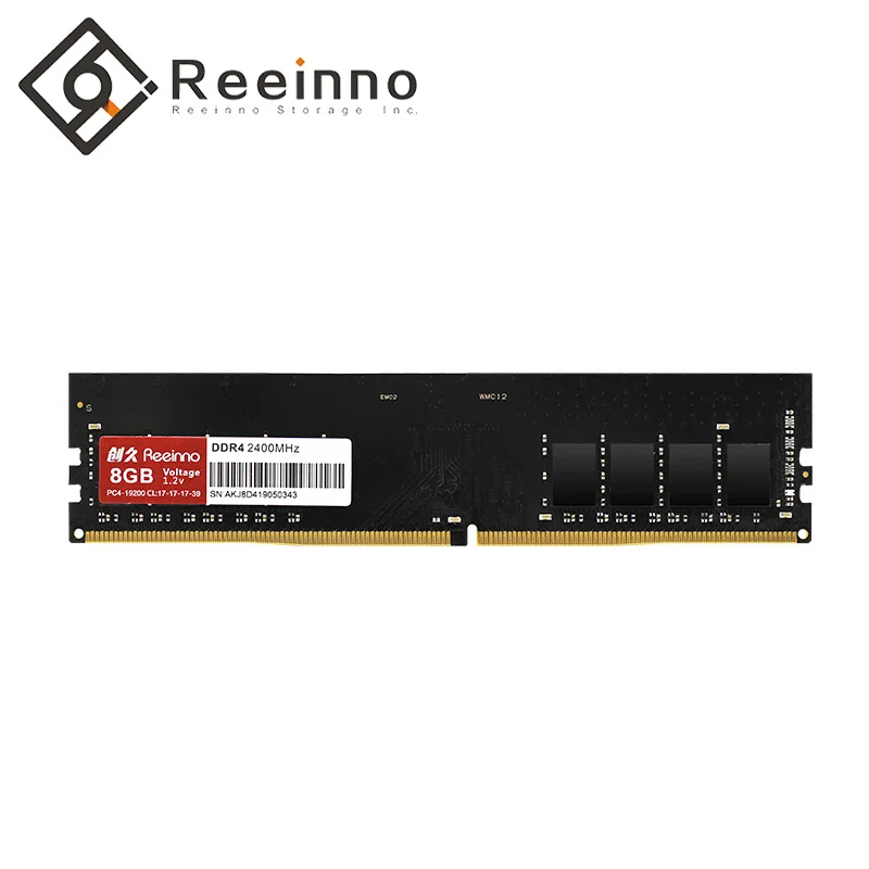 Reeinno Ram 4 GB/8 GB DDR4 2400MHz 1 2 V PC4-19200 17-17-17-39 CL = 17 Тип интерфейса 288pin одиночный модуль