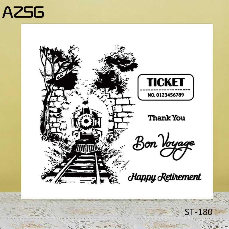 AZSG Running Train Tunnel Ticket Clear Stamps/Seals For DIY Scrapbooking/Card Making/Album Decorative Silicone Stamp Crafts
AZSG Running Train Tunnel Ticket Clear Stamps/Seals For DIY Scrapbooking/Card Making/Album Decorative Silicone Stamp Crafts