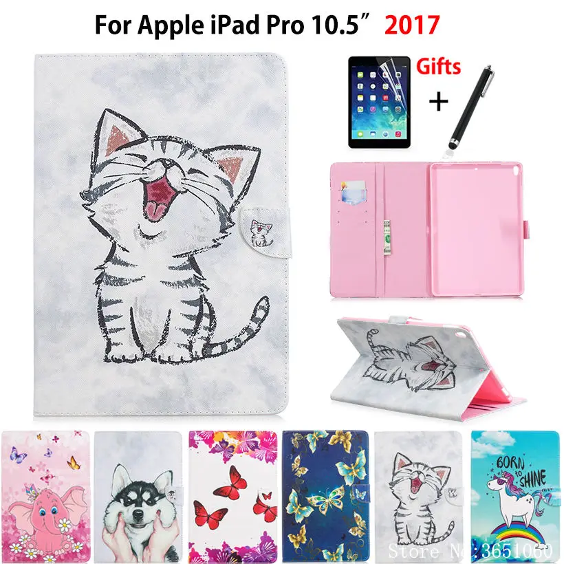 Case For Apple iPad Pro 10.5'' 2017 Cover A1701 A1709 Funda Silicone PU Leather Butterfly Cat Painted Stand Shell +Stylus+film
Case For Apple iPad Pro 10.5'' 2017 Cover A1701 A1709 Funda Silicone PU Leather Butterfly Cat Painted Stand Shell +Stylus+film