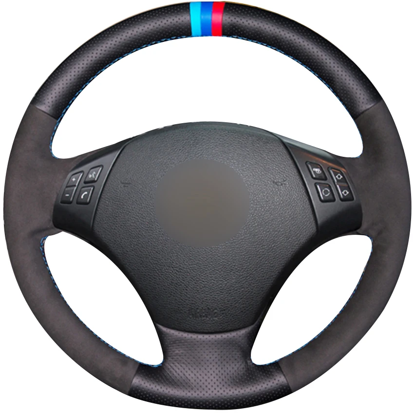 Black Synthetic Leather Black Suede Car Steering Wheel Cover for BMW E90 320 318i 320i 325i 330i 320d X1 328xi 2007
Black Synthetic Leather Black Suede Car Steering Wheel Cover for BMW E90 320 318i 320i 325i 330i 320d X1 328xi 2007