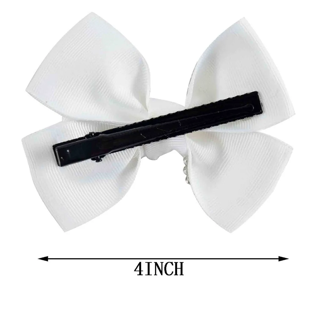 4 Pcs/lot 4" Girls White Beaded Bows With Rhinestone For Kids Children Boutique Bling Hair Bows Barrettes Hair Accessories
4 Pcs/lot 4" Girls White Beaded Bows With Rhinestone For Kids Children Boutique Bling Hair Bows Barrettes Hair Accessories