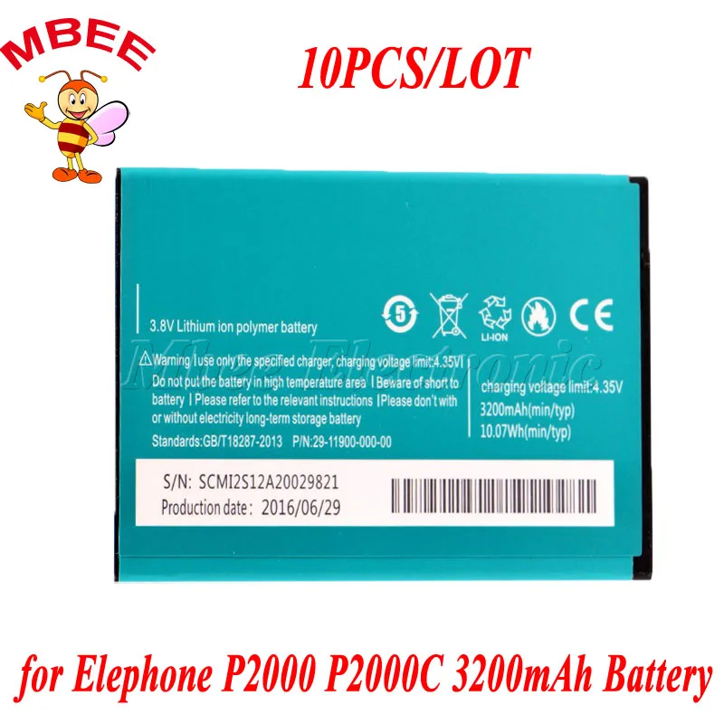 10PCS 3200mAh For Elephone P2000 P2000C Battery Batterie Bateria Batterij Accumulator AKKU PIL
10PCS 3200mAh For Elephone P2000 P2000C Battery Batterie Bateria Batterij Accumulator AKKU PIL
