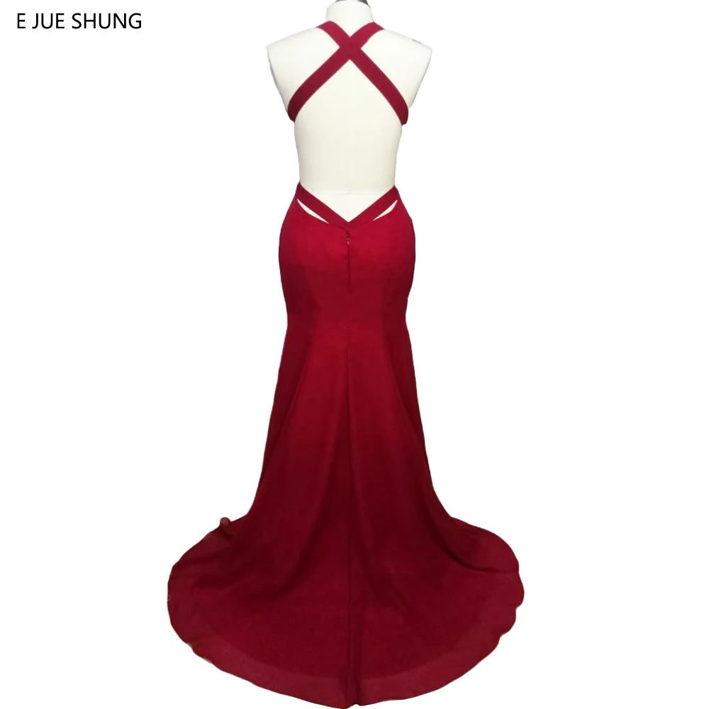 E JUE SHUNG Burgundy Mermaid Evening Dresses Long Deep V-neck Sexy Backless Prom Dresses Formal Dresses abendkleider
E JUE SHUNG Burgundy Mermaid Evening Dresses Long Deep V-neck Sexy Backless Prom Dresses Formal Dresses abendkleider