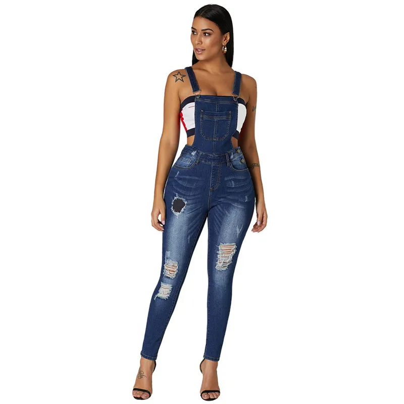 High Waist Ripped Denim Overalls Jumpsuit for Women Elegant Ladies Destroyed High Rise Butt Lift Pinafore Jeans Jumpsuits
High Waist Ripped Denim Overalls Jumpsuit for Women Elegant Ladies Destroyed High Rise Butt Lift Pinafore Jeans Jumpsuits