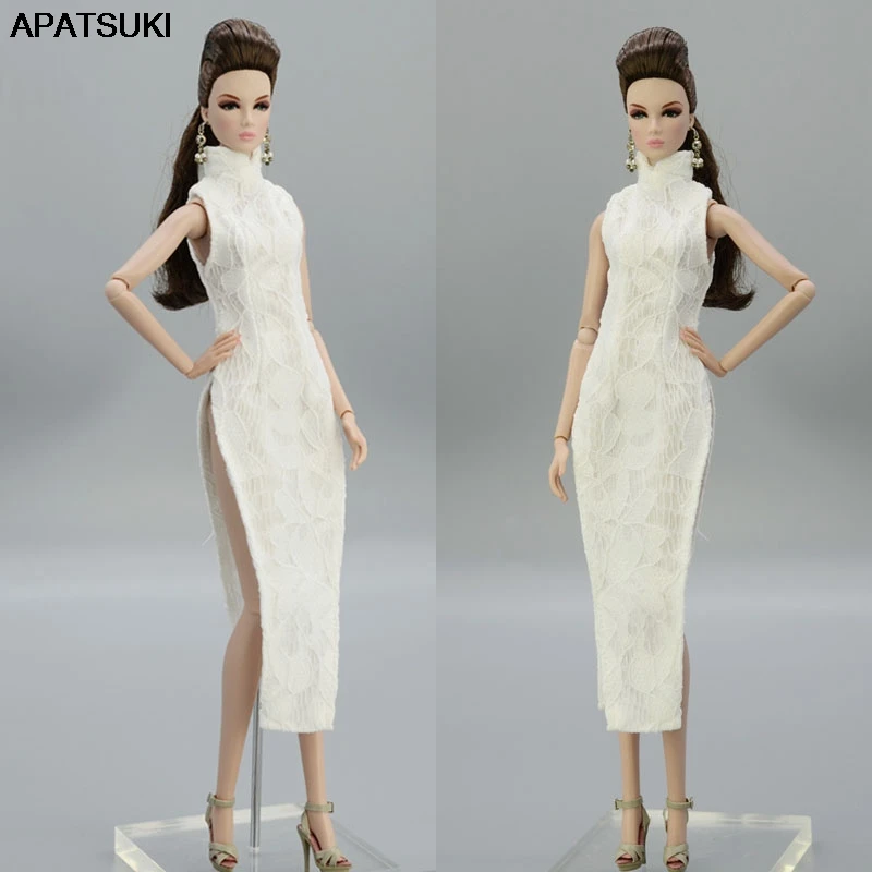 High Quality White Lace Fashion Doll Clothes For Barbie Doll Dress Chinese Traditional Qipao Clothing 1/6 Doll Accessories
High Quality White Lace Fashion Doll Clothes For Barbie Doll Dress Chinese Traditional Qipao Clothing 1/6 Doll Accessories