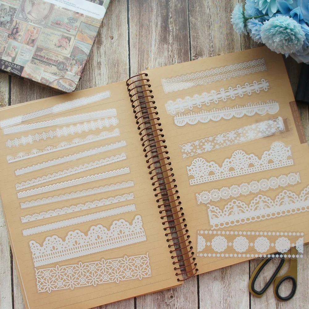 18pcs long flower lace line Style PET Sticker as Scrapbooking DIY Gift Packing Label Decoration Tag
18pcs long flower lace line Style PET Sticker as Scrapbooking DIY Gift Packing Label Decoration Tag