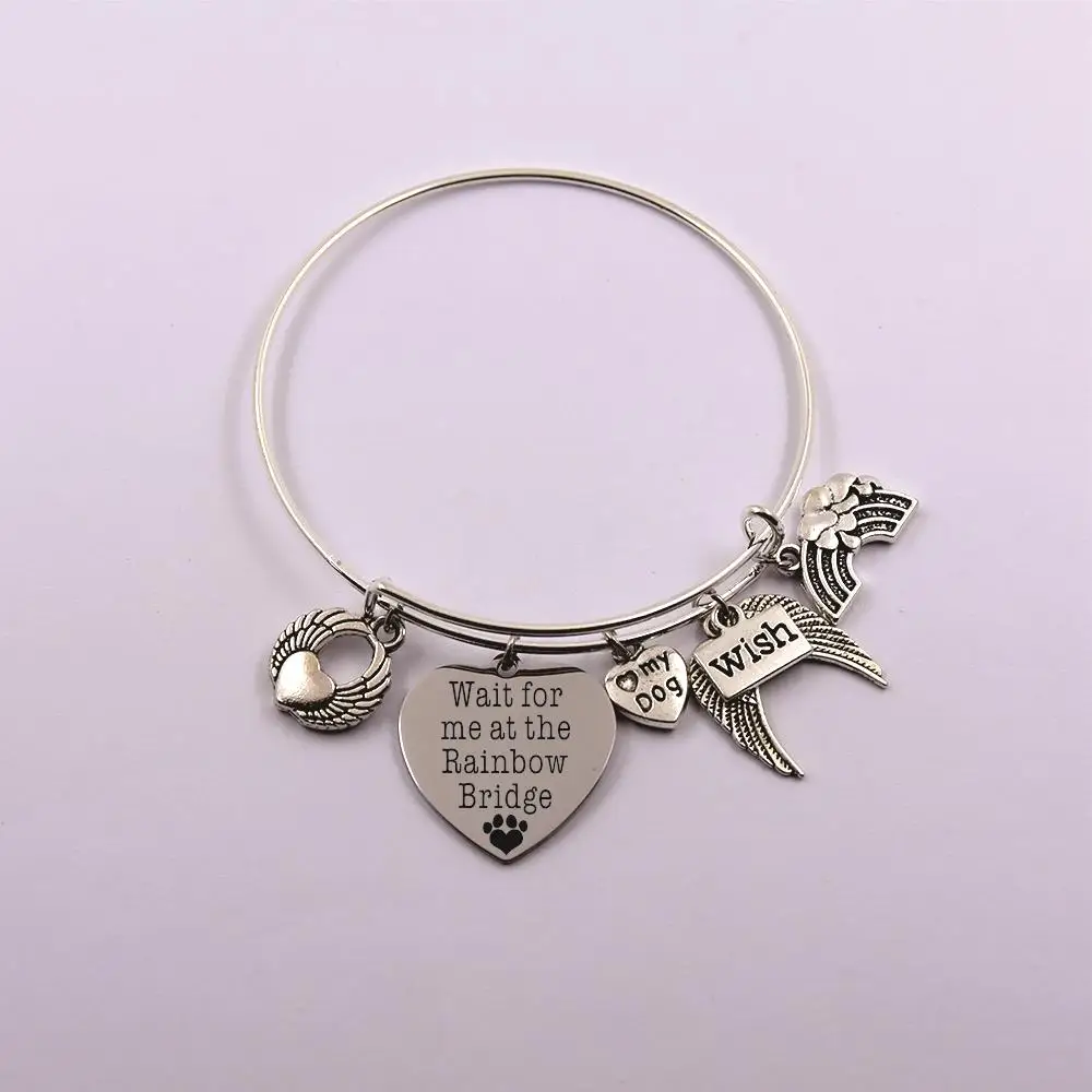 wait for me at the rainbow bridge dog angel pet loss pet owner memory silver plated bangle gift for dog lover
wait for me at the rainbow bridge dog angel pet loss pet owner memory silver plated bangle gift for dog lover