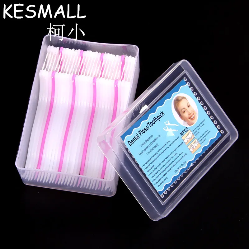KESMALL 30 шт./кор. зубная нить межзубная щетка зубные зубочистки палочка ирригадор