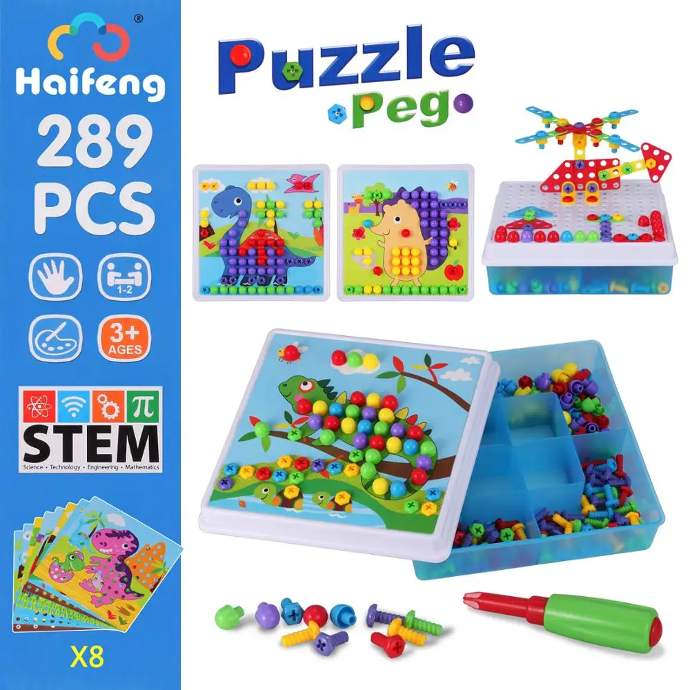 289PCS DIY Drill Nut Screw Group Disassembly Tool Sets Puzzle Assembled Mushroom Nail Children STEM Educational Toys Kids Gifts
289PCS DIY Drill Nut Screw Group Disassembly Tool Sets Puzzle Assembled Mushroom Nail Children STEM Educational Toys Kids Gifts
