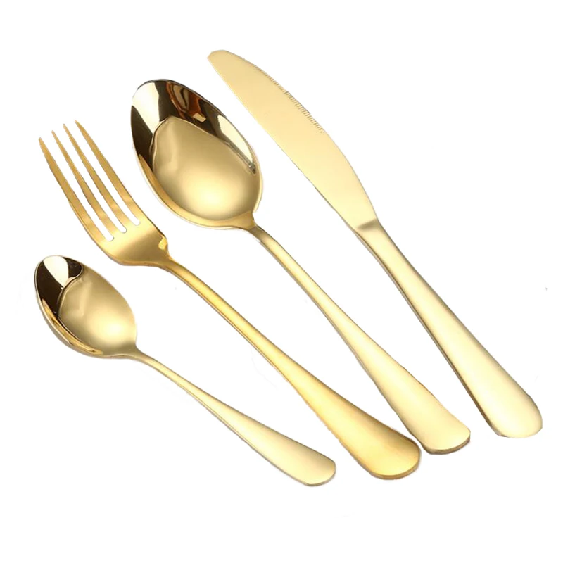 4PCS Dinner knife/ Fork/ Spoon Set Black Gold Cutlery Set Stainless Steel Utensils Service for Kitchen Food Tableware Dinner Set
4PCS Dinner knife/ Fork/ Spoon Set Black Gold Cutlery Set Stainless Steel Utensils Service for Kitchen Food Tableware Dinner Set
