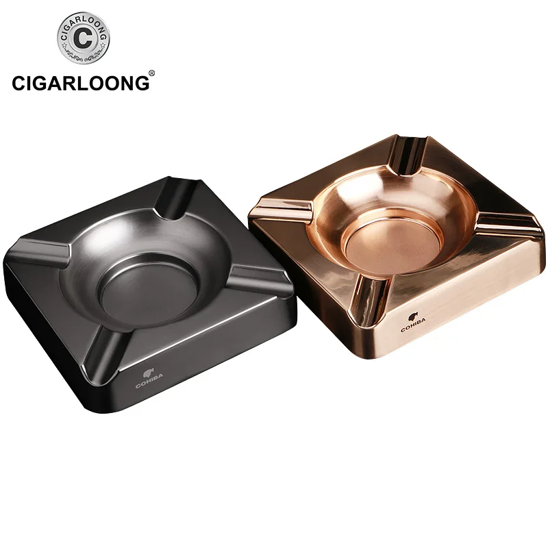COHOBA High Quality Scratch-resistant Titanium Square Cigar Ashtray Holder 4 Rest with Gift Box Two Color CE-001
COHOBA High Quality Scratch-resistant Titanium Square Cigar Ashtray Holder 4 Rest with Gift Box Two Color CE-001