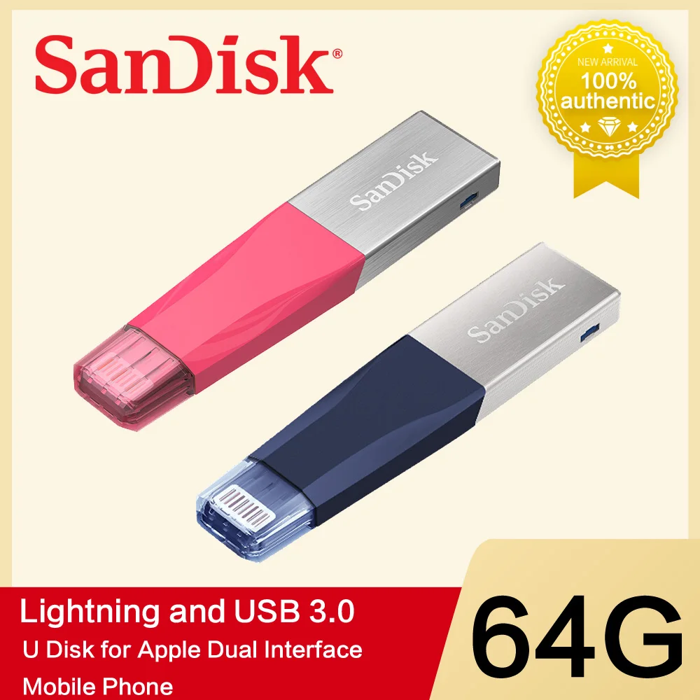 SanDisk USB флэш накопитель iXPand OTG Lightning разъем U диск 3 0 палка 32 Гб 64 128 ручки накопители