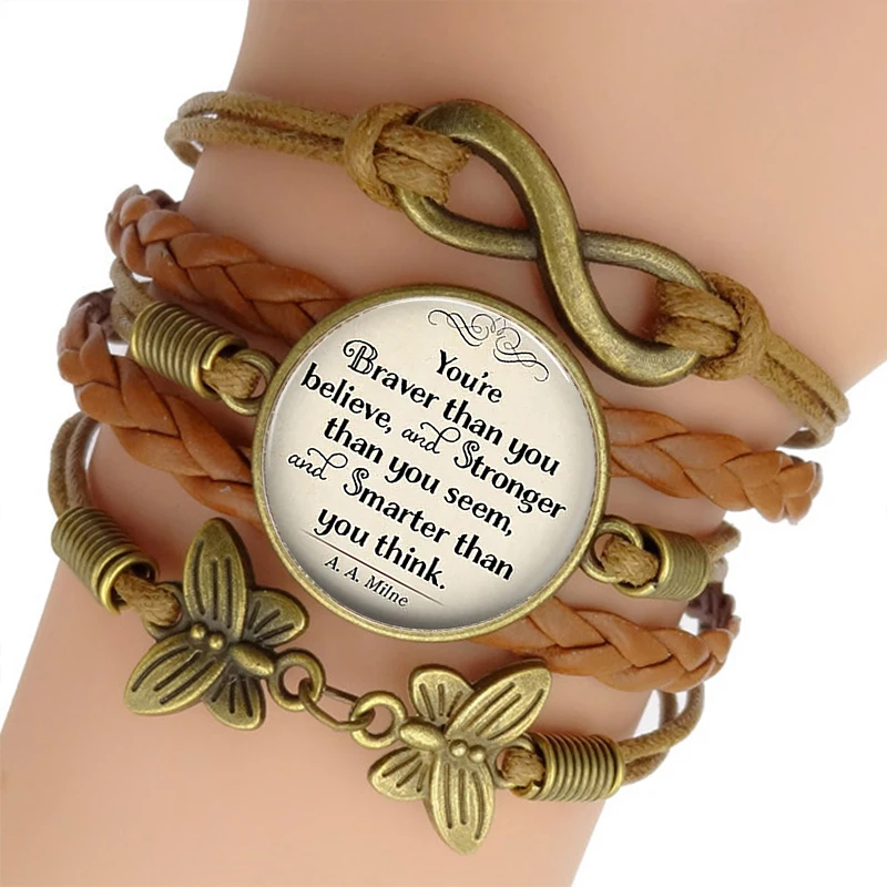 You're Braver Than You Believe Quote Bracelet Men Punk Bracelets Bangles Inspirational Jewelry 
You're Braver Than You Believe Quote Bracelet Men Punk Bracelets Bangles Inspirational Jewelry