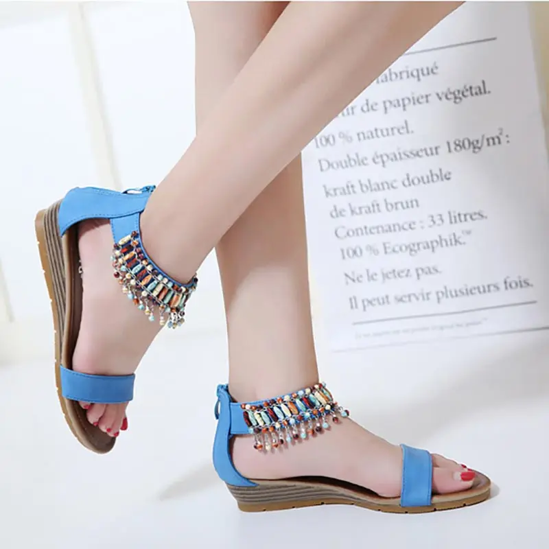Women solid color bead wedge women sandals Casual shoes woman sandals 2019 new fashion ethnic style summer sandals plus size
Women solid color bead wedge women sandals Casual shoes woman sandals 2019 new fashion ethnic style summer sandals plus size
