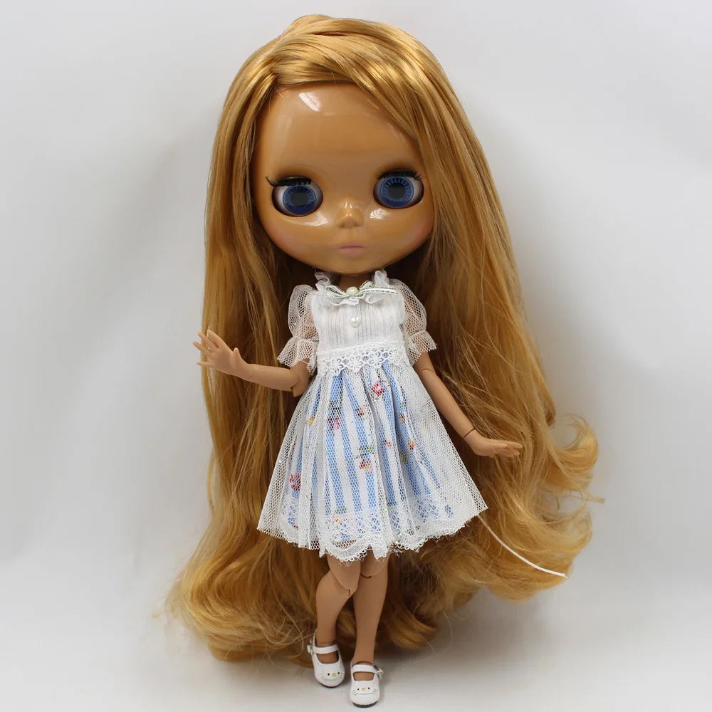 Кукла блайз ICY DBS No.BL331 шарнирная с коричневыми волосами шоколадной кожей 1/6 BJD ob24