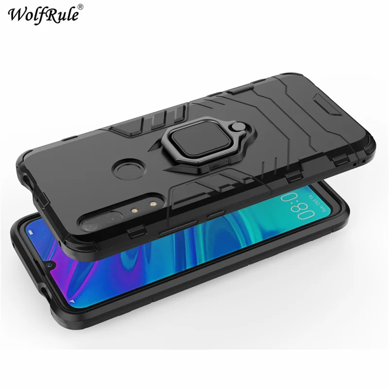 Магнитный чехол с держателем для Huawei P Smart Z прочный Чехол металлическим кольцом и