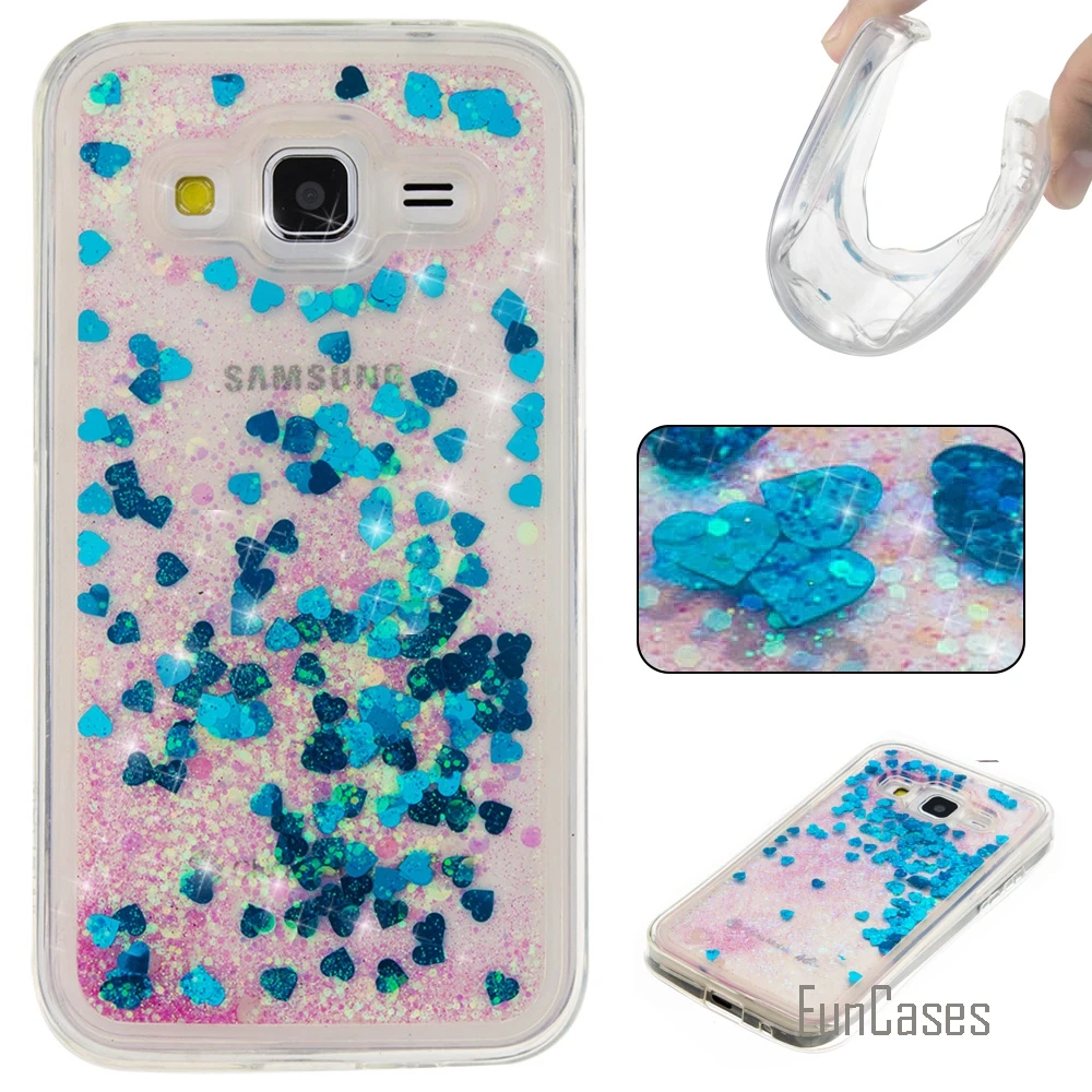 Coque Bling Любовь Сердце Мягкие TPU чехол для телефона Samsung Galaxy G530 принципиально Quicksand