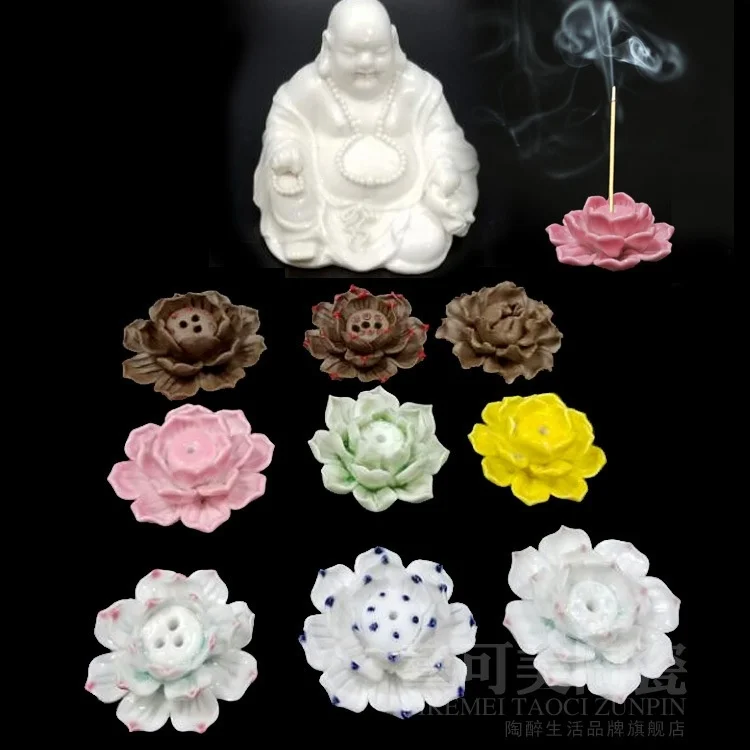 Фото Держатель для благовоний Jingdezhen|incense holder|lotus incenseceramic lotus - купить