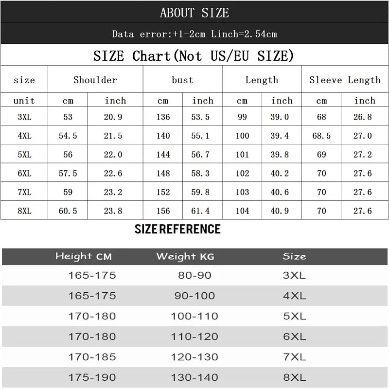 Brand large size Men's Cotton Coat Autumn and Winter Casual Black Hooded Long section Thick Warm coat larger size XXXL-7XL 8XL
Brand large size Men's Cotton Coat Autumn and Winter Casual Black Hooded Long section Thick Warm coat larger size XXXL-7XL 8XL