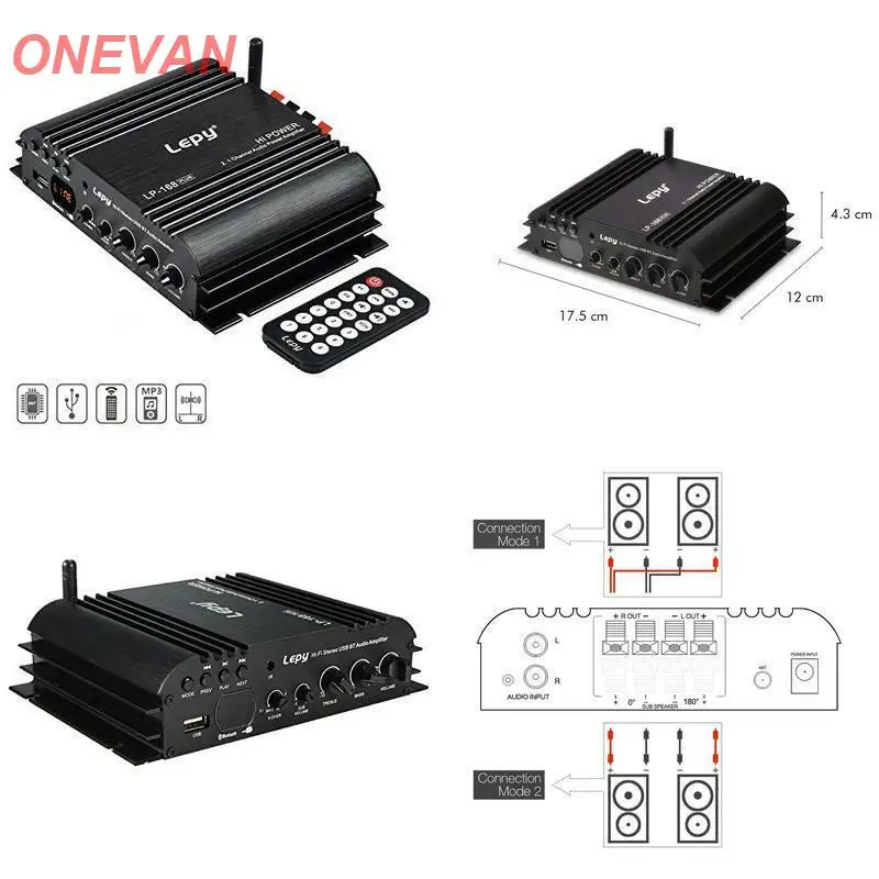 Lepy LP 168 Plus цифровой стерео аудио усилитель мощности HiFi Автомобильный плеер Bluetooth 2