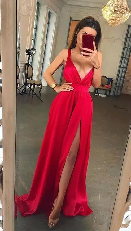 A-line Evening Dress Long 2020 Chiffon V-Neck Party Gown Side Slit Evening Gowns Formal Dress Robe De Soiree
A-line Evening Dress Long 2020 Chiffon V-Neck Party Gown Side Slit Evening Gowns Formal Dress Robe De Soiree