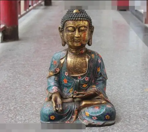 S03472 17"Tibet Fane Copper Bronze Gild Cloisonne Tathagata Sakyamuni Buddha Statue
S03472 17"Tibet Fane Copper Bronze Gild Cloisonne Tathagata Sakyamuni Buddha Statue