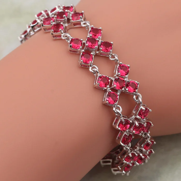 New 2021 Fine Exclusive Silver Color Bracelets & Bangles Red Cubic Zirconia Stone Fashion Jewelry 18cm 7.08 Inch B347
New 2021 Fine Exclusive Silver Color Bracelets & Bangles Red Cubic Zirconia Stone Fashion Jewelry 18cm 7.08 Inch B347