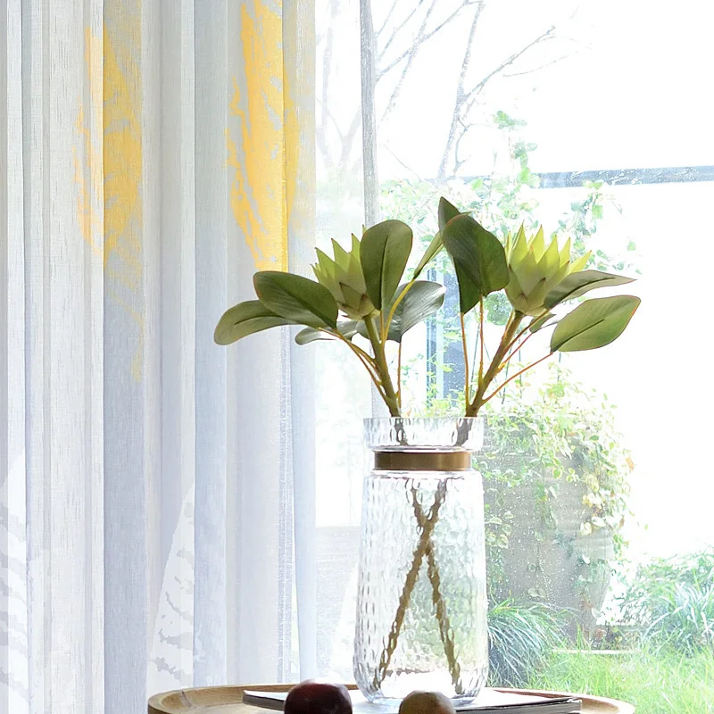 American Country Style Plantain Leaves Curtains For Living Room Window Tulle Grey Semi-shade Curtain Bedroom White Yellow Fabric
American Country Style Plantain Leaves Curtains For Living Room Window Tulle Grey Semi-shade Curtain Bedroom White Yellow Fabric