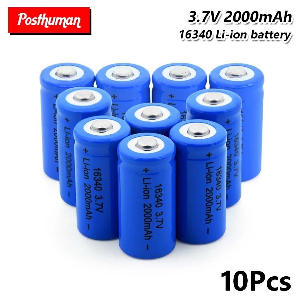 16340 батарея 2000mAh 3 7 V литий ионная Lipo Li Po литиевая для фонарь электрический