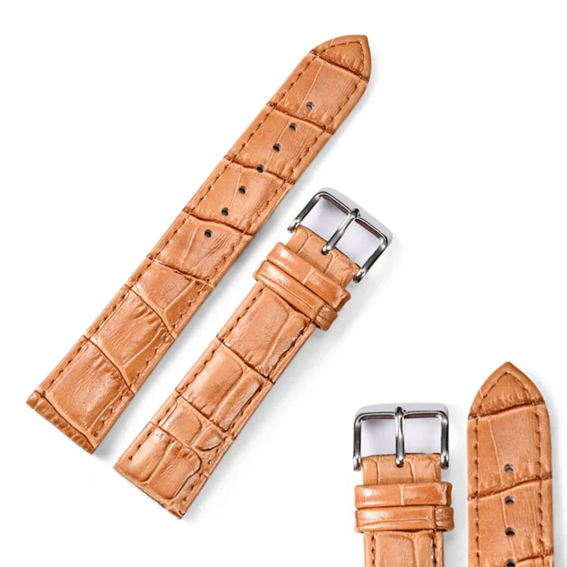 Новый дизайн кожаный ремешок для часов 20 мм 24 на часы аксессуары браслетов белый
