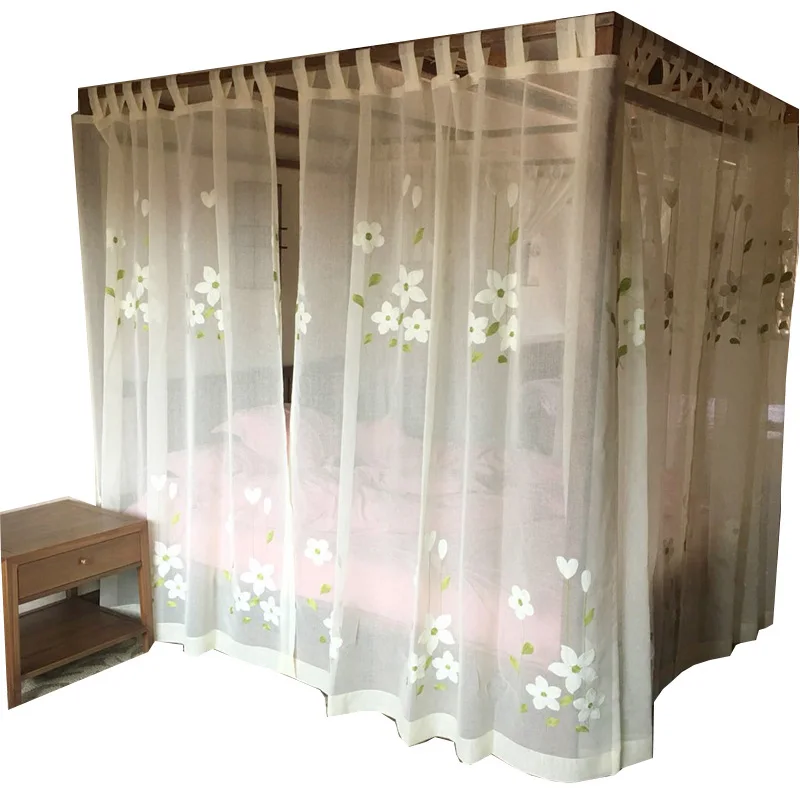Moustiquaire Elegant Flower Embroidered Bed Canopy Netting Curtain Palace Bedding Thicken Quality Fabric Home Decoration
Moustiquaire Elegant Flower Embroidered Bed Canopy Netting Curtain Palace Bedding Thicken Quality Fabric Home Decoration
