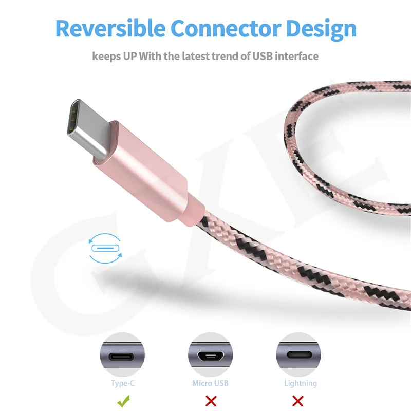 Кабель GXE USB Type-C для быстрой зарядки шнур передачи данных зарядный кабель Samsung S9 S8