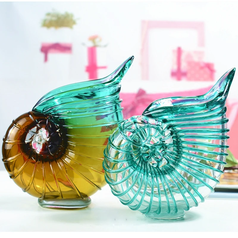 Creative conch crafts glass vase decoration living room table home soft decorations glass flower vase decor Hydroponic container
Creative conch crafts glass vase decoration living room table home soft decorations glass flower vase decor Hydroponic container