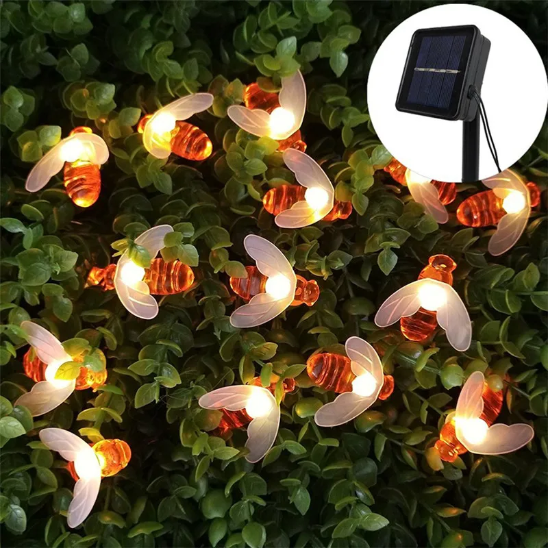 20leds 30leds Solar Powered Cute Honey Bee Led String Light Outdoor Waterproof Garden Fence Patio Christmas Light
20leds 30leds Solar Powered Cute Honey Bee Led String Light Outdoor Waterproof Garden Fence Patio Christmas Light
