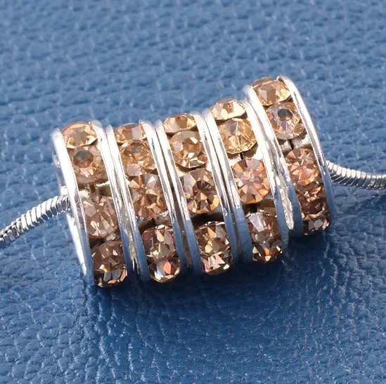 Wholesale Free Shipping 10mm silver plated Citrine Rhinestone Loose Spacer Charm European Beads Fit Craft Bracelets
Wholesale Free Shipping 10mm silver plated Citrine Rhinestone Loose Spacer Charm European Beads Fit Craft Bracelets
