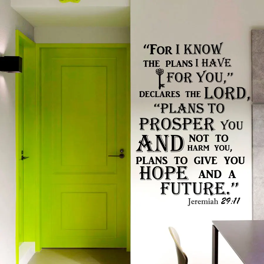 ZOOYOO For I Know The Plans Have You English Text Wall Sticker Home Decor Art Vinyl Quote Decal Bedroom Wallpaper | Дом и сад
