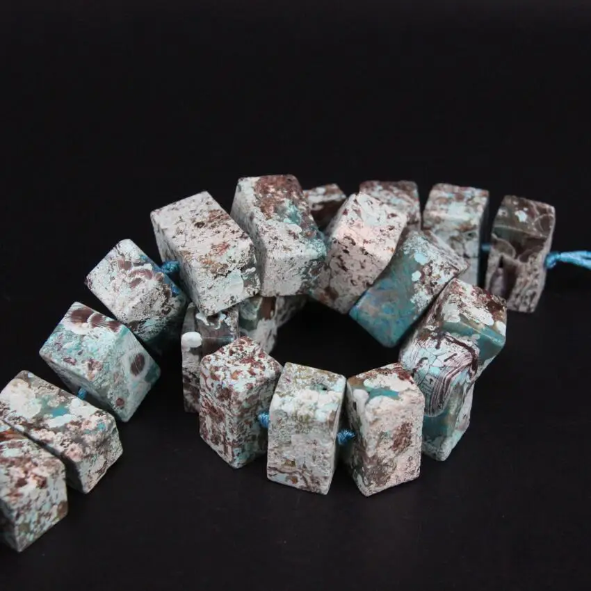 15.5&quotstrand Large Size Natural Blue Ocean Jades Rectangular Slab Loose Beads Raw Agates Slice Nugget Pendants Jewelry | Украшения и