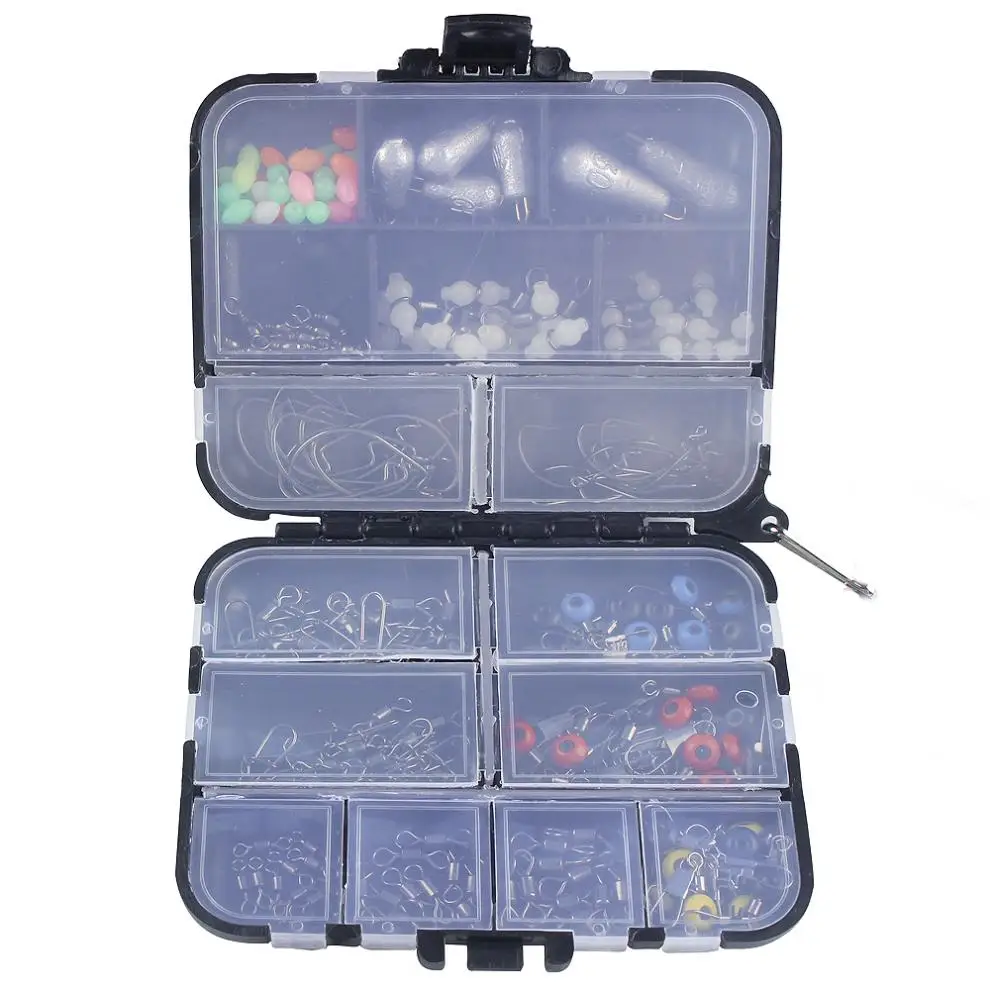 177pcs Crank Hook Snaps Rolling Swivel Fishing Connector & Luminous Fishing Beads Sinker Fishing Tackle Boxes Accessories Kit
177pcs Crank Hook Snaps Rolling Swivel Fishing Connector & Luminous Fishing Beads Sinker Fishing Tackle Boxes Accessories Kit