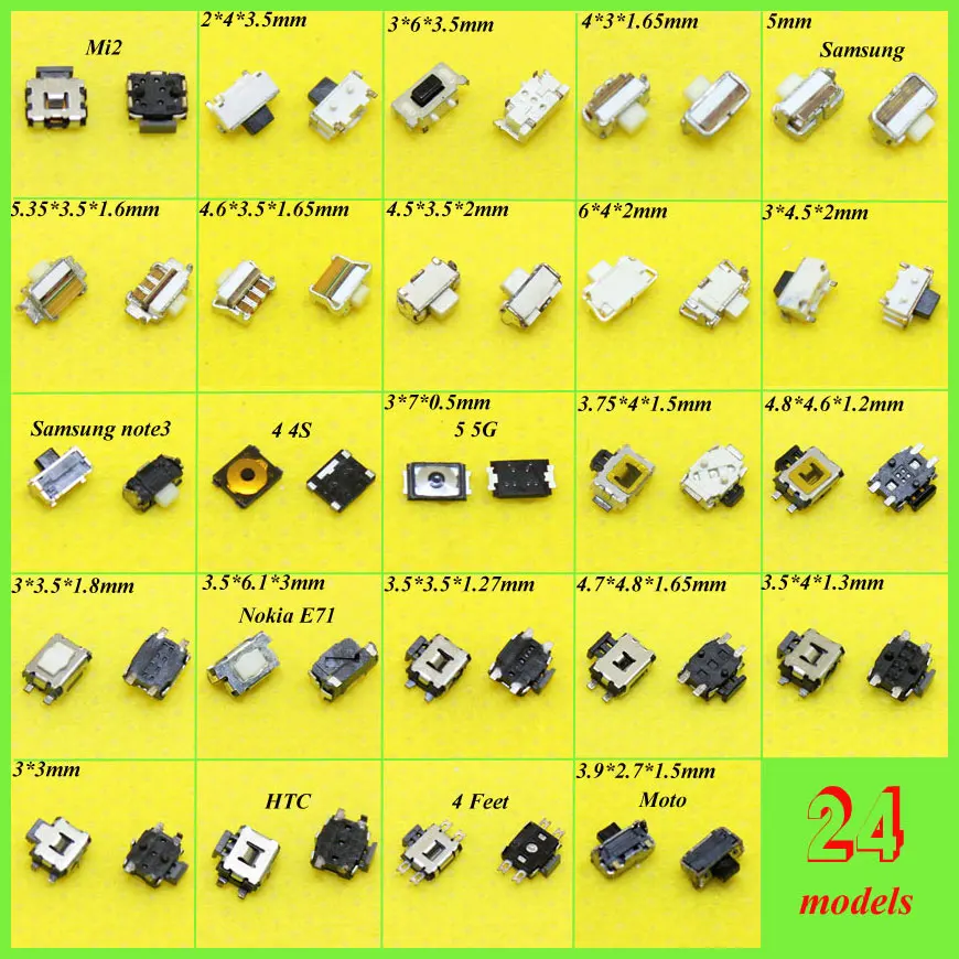 24Models Mobile phone Tact Switch Power button power switch for Nokia E71 Samsung S2 3 for Iphone 4 4S Tortoise switch button
24Models Mobile phone Tact Switch Power button power switch for Nokia E71 Samsung S2 3 for Iphone 4 4S Tortoise switch button