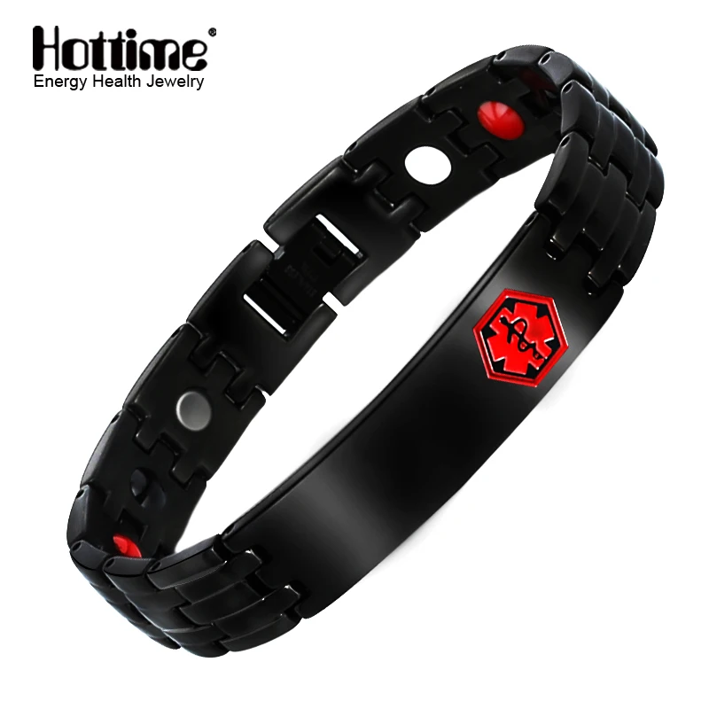 Hottime Модный магнитный браслет для мужчин медlcal ID 316L нержавеющая сталь терапия